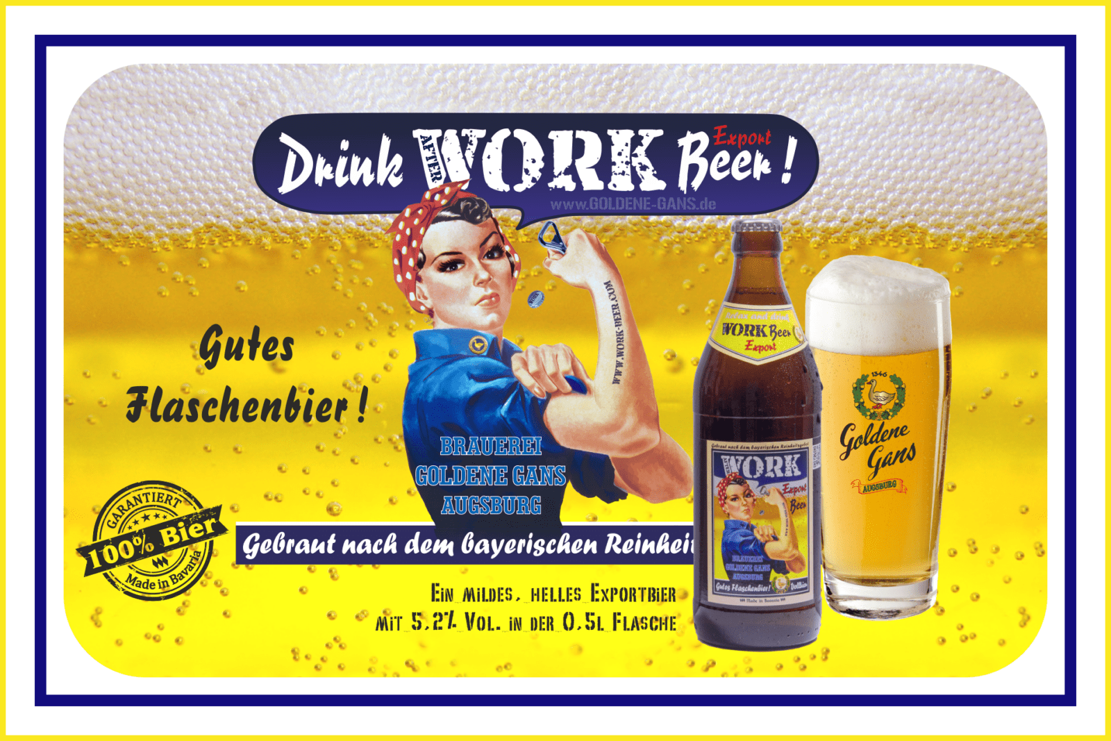 Ein Plakat mit Informationen zu unserem Work Beer
